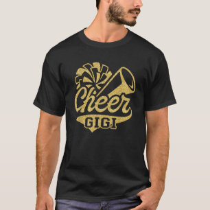 Cheer Gigi Größter Fan Cheerleader Black Yellow Go T-Shirt
