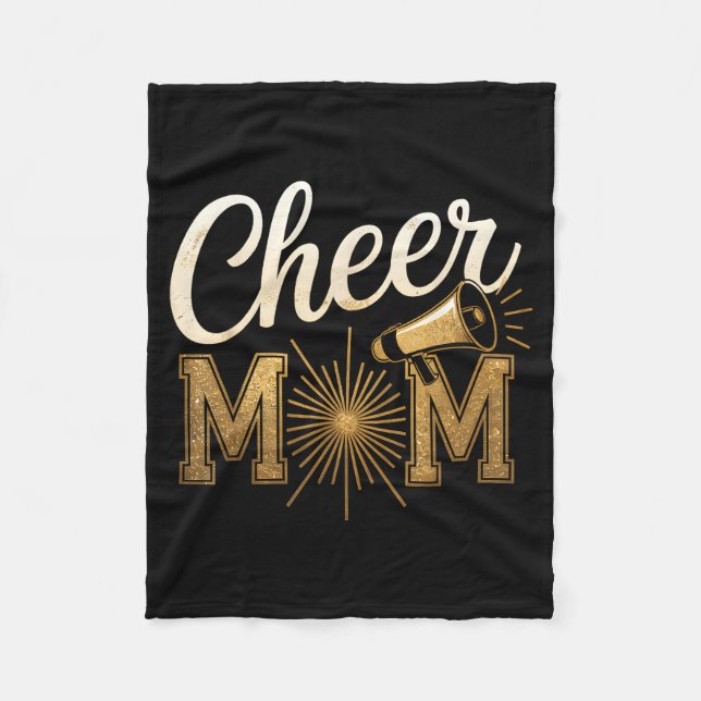 Cheer Gold Cheerleader Cheerleading Mom Game Day D Fleecedecke (Vorderseite)