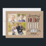 Cheer Holiday Foto Card verbreiten Feiertagskarte<br><div class="desc">Feiern Sie die Saison mit dieser modernen und stilvollen Urlaubskarte von Berry Berry Sweet. Besuchen Sie WWW.BERRYBERRYSWEET.COM für mehr unserer stilvollen Feriensammlungen. Anpassbare Hintergrundfarbe.</div>
