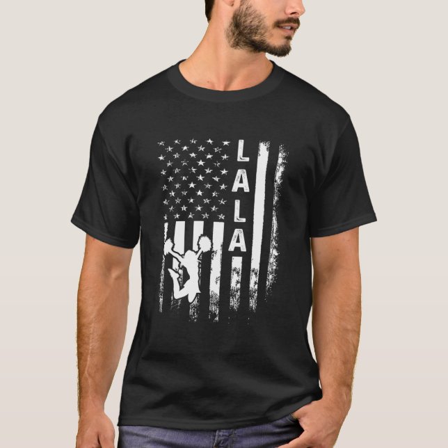 Cheer Lala American Flag Cheerleading Cheerleader T-Shirt (Vorderseite)