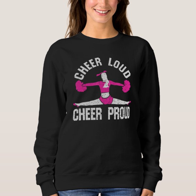 Cheer Loud Cheer Proud Vintag Cheerleader Coach Sweatshirt (Vorderseite)