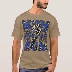 Cheer Mama Blitz Bolt Cheer Leopard Blue T-Shirt