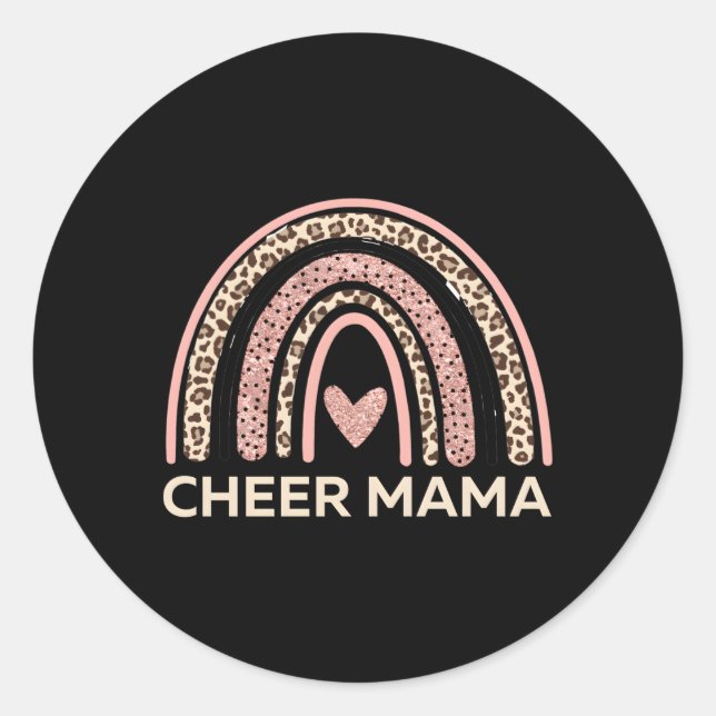 Cheer Mama CheerMom Cheerleader Mama Runder Aufkleber (Vorderseite)