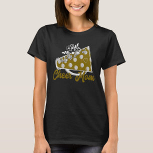 Cheer Mama Gold Megaphone mit Herz-Blume Akzent T-Shirt
