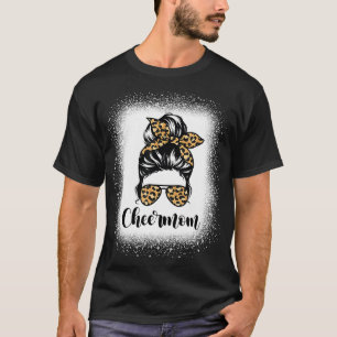 Cheer Mama Leopard Messy Bun Liebhaber Mutter Love T-Shirt