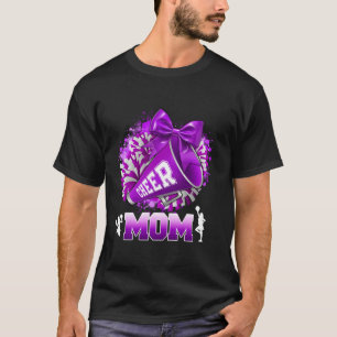 Cheer Mama Lila Pom Pom Megaphone Coquette Bow Fo T-Shirt