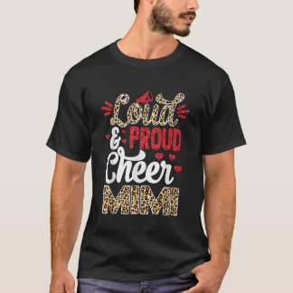 Cheer Mimi größte Fan Leopard Print und Pom Pom T-Shirt