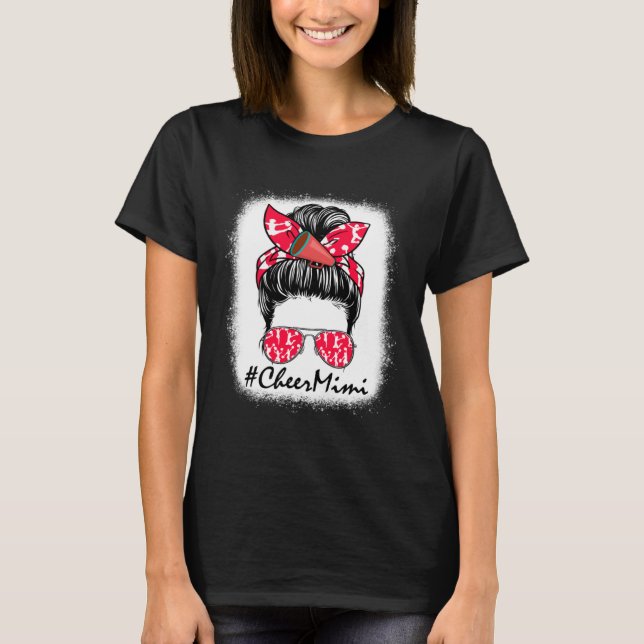 Cheer Mimi Life Messy Bun Cheerleader Mothers Day  T-Shirt (Vorderseite)