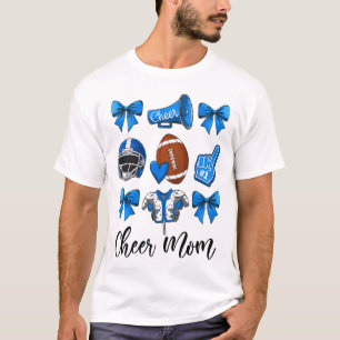 Cheer Mom Blau Frauen Cheerleading Fußll Coquette T-Shirt