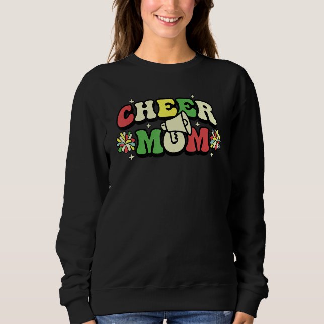 Cheer Mom Leopard Letters Cheer Pom Poms Sweatshirt (Vorderseite)