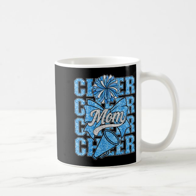 Cheer Mom Mama Bow Srt Cheerleading Squad Blue Che Kaffeetasse (Rechts)