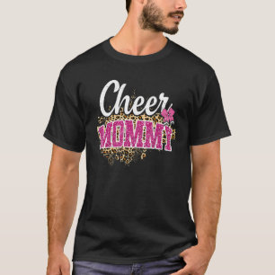 Cheer Mommy größten Fan Leopard Print und Pom Pom T-Shirt