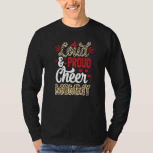 Cheer Mommy größten Fan Leopard Print und Pom Pom T-Shirt