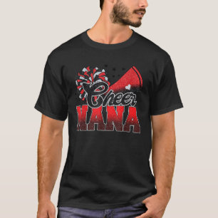 Cheer Nana Cheer Leader Geschenk Größter Fan Rot T-Shirt