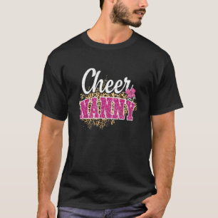 Cheer Nanny Größte Fan Leopard Print und Pom Pom T-Shirt