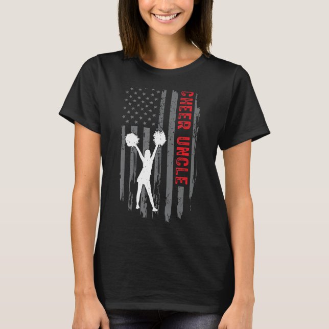 Cheer Onkel Cheerleader Mens US Fla T-Shirt (Vorderseite)
