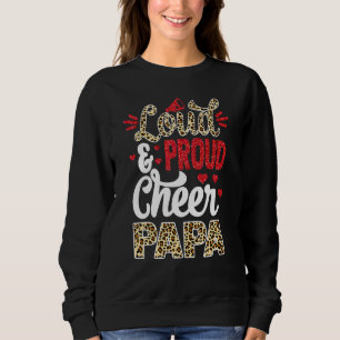 Cheer Papa Größte Fan Leopard Print und Pom Pom Sweatshirt