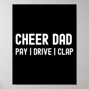 Cheer Papa Lustig Zahlen Fahrt Klatschen Cheerlead Poster