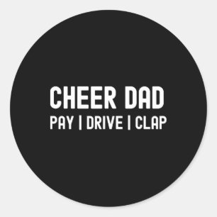 Cheer Papa Lustig Zahlen Fahrt Klatschen Cheerlead Runder Aufkleber