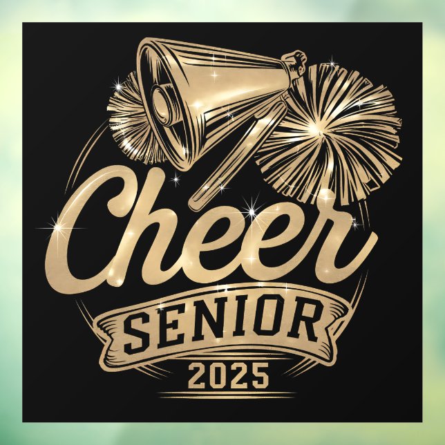 Cheer Senior 2025 Cheerleader Abschluss Class of Fensteraufkleber (Blatt 3)
