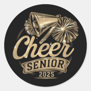 Cheer Senior 2025 Cheerleader Abschlussklasse Von Runder Aufkleber