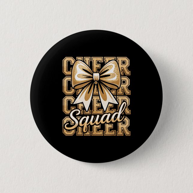 Cheer Squad Gold Funny Srt Cheerleader Cheerleadin Button (Vorderseite)