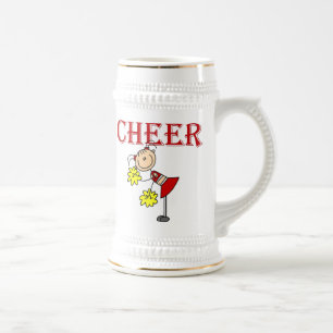 CHEER Stäbchen Figur Cheerleader T-Shirts und Gesc Bierglas