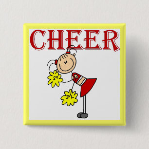 CHEER Stäbchen Figur Cheerleader T-Shirts und Gesc Button