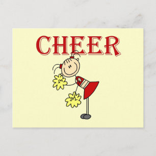 CHEER Stäbchen Figur Cheerleader T-Shirts und Gesc Postkarte