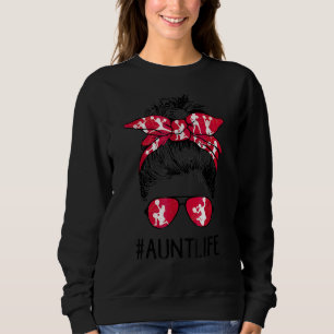 Cheer Tante Life Messy Bun Hair Cheerleader Mother Sweatshirt