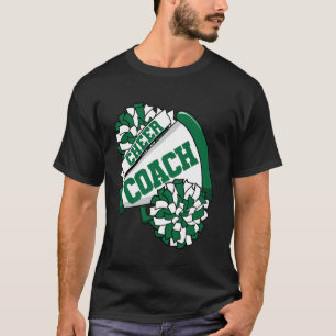 Cheer-Trainer mit Megaphon und Pom-Poms Grün T-Shirt