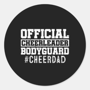Cheer Vater Funny Papa Offiziell Cheerleader Bodyg Runder Aufkleber