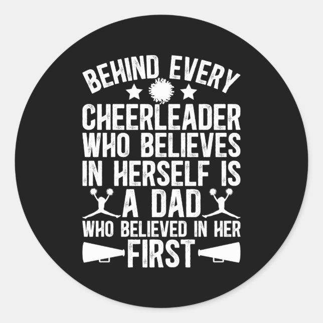 Cheer Vater glaubte Cheerleader Pater Cheerle Runder Aufkleber (Vorderseite)