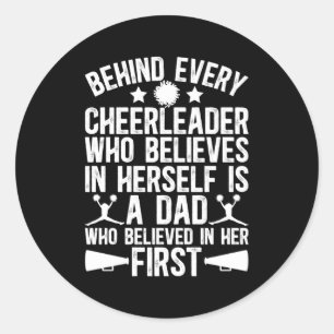 Cheer Vater glaubte Cheerleader Pater Cheerle Runder Aufkleber