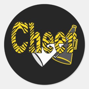 Cheer Zebra Style Runder Aufkleber