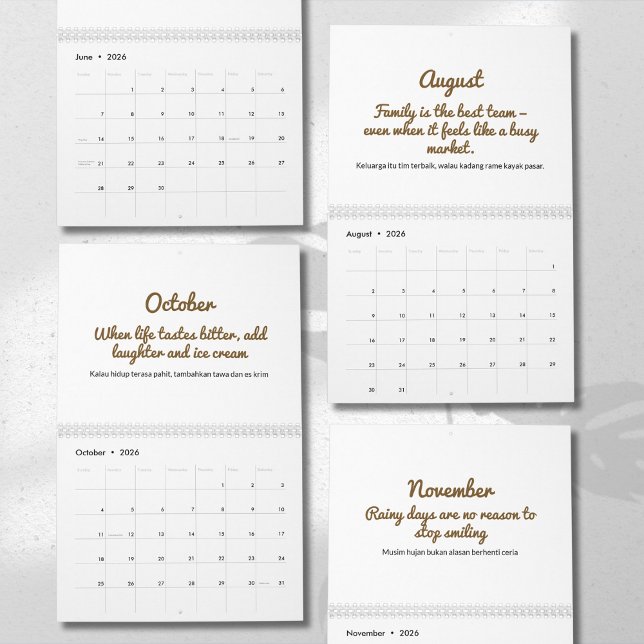 Cheerful 2026 Quote Calendar Kalender (Von Creator hochgeladen)