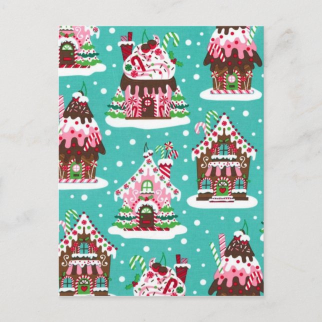 Cheerful Christmas gingerbread Feiertagspostkarte (Vorderseite)