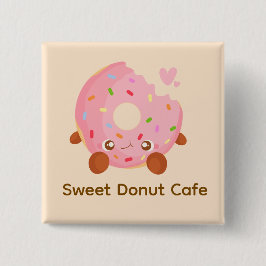 Cheerful Donut With Sprinkles Button