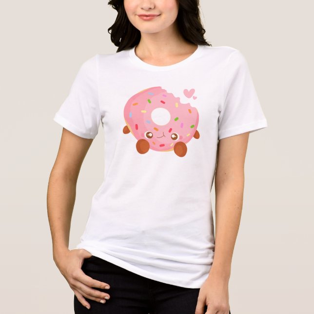 Cheerful Donut With Sprinkles Tri-Blend Shirt (Vorderseite)