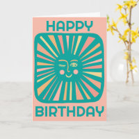 Cheerful Glow Soleil JOUER ANNIVERSAIRE Carte d'an