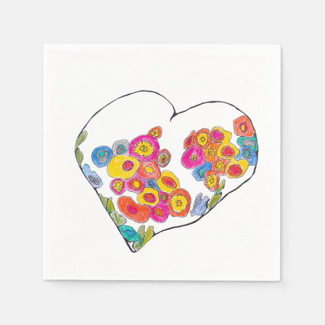 Cheerful Heart by Lydia's Art Sangria Serviette (Vorderseite)