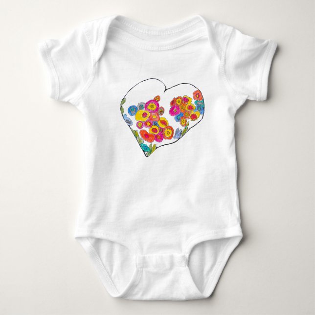 Cheerful Heart von Lydia's Art Sangria Baby Strampler (Vorderseite)