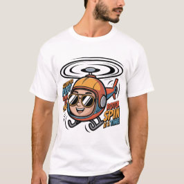 Cheerful Helicopter Pilot Cartoon – Living Life On T-Shirt