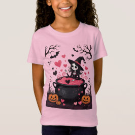 Cheerful Little Witch And A Bubbling Cauldron T-Shirt