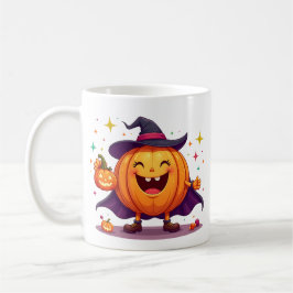Cheerful Pumpkin Witch Mug with Halloween Fun Kaffeetasse