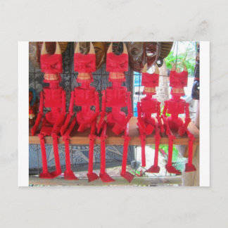 Cheerful Red Little Mexican Devils sitting around Postkarte