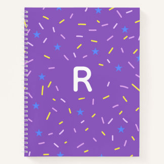 Cheerful Sprinkle Initial Notebook Notizbuch