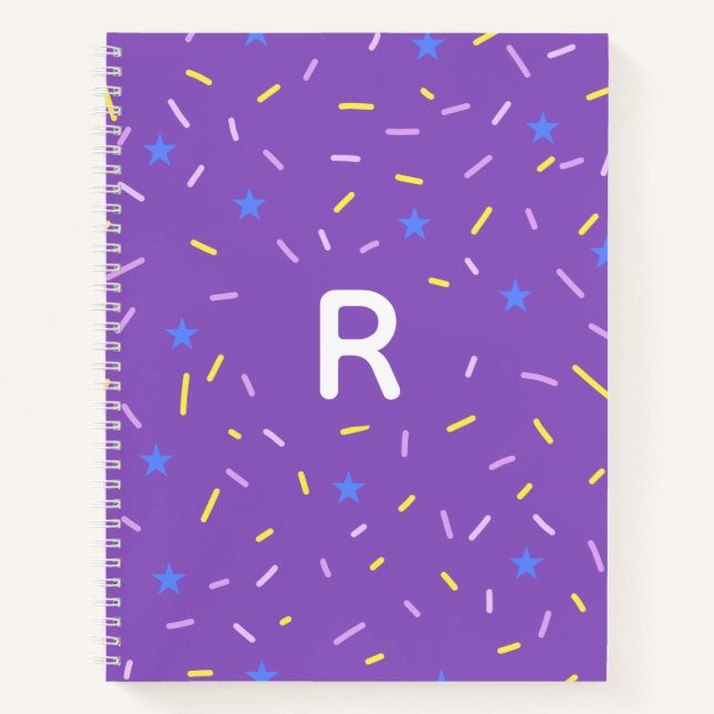 Cheerful Sprinkle Initial Notebook Notizbuch (Vorderseite)