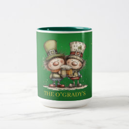 Cheerful St. Patrick’s Day Party Illustration Zweifarbige Tasse