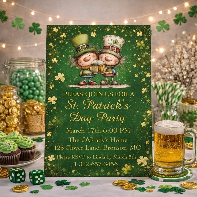 Cheerful St. Patrick’s Day Party Invitation  (Créateur téléchargé)